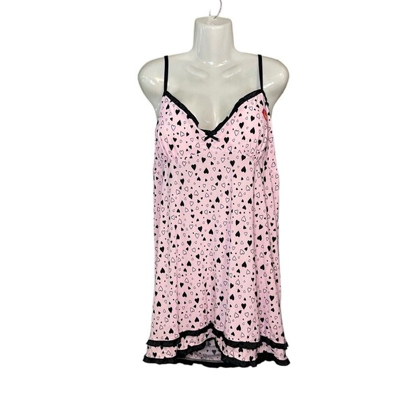 Jenni By Jenni Moore Women's Size 2XL Intimates Pink Hearts Core Chemise NEW - Picture 1 of 7